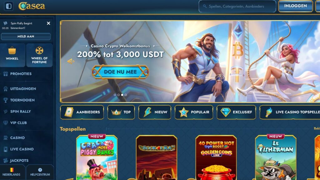 screenshot van casea casino belgie